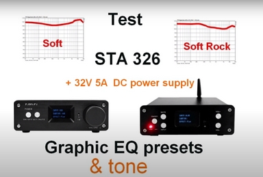 Courbes de réponse et d'égalisation des différents réglages du DSP du FDA326 YjHiFi sta326fda amplifier, mesures de l'amplificateur full digital fda sta326 du yjhifi avec reglage de tonalite grave aigu et egalisation par dsp numerique amplificateur-full-digital réglage-grave-aigu, mesure de distorsion